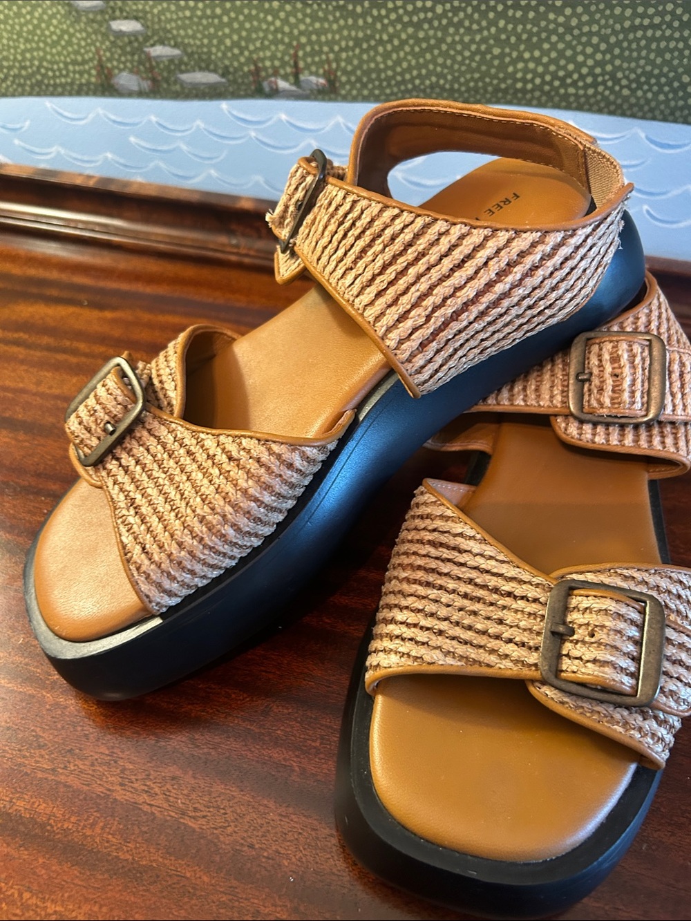 Free People Mandi Weave Sandals with Buckles. Worn once.